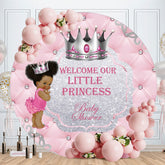 Aperturee - Round Welcome Our Little Princess Baby Shower Backdrop